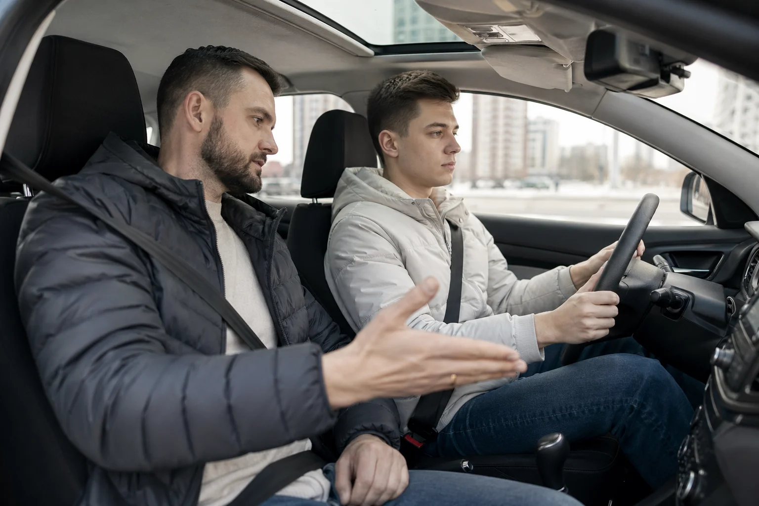 Практическое занятие по вождению на автодроме для начинающего водителя в автошколе
